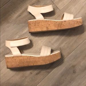 White low platform wedges